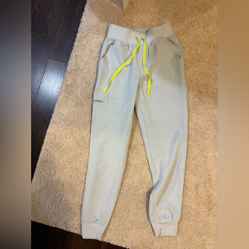 Figs Kids Sweatpants with Neon Yellow Drawstring